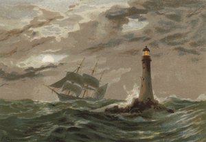Ay Işığı, Eddystone Deniz Feneri by Edward Duncan