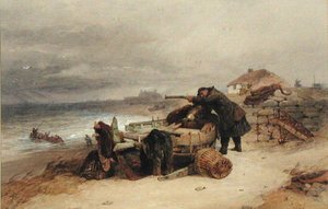 The Look Out, c.1850 (kağıt üzerine suluboya) by Edward Duncan