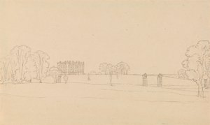 Easton Neston'ın Uzaktan Görünümü, Northants by Edward Francis Burney