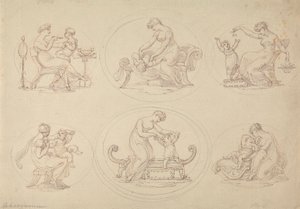Anne ve Kızın Oynamasına İlişkin Altı Çalışma by Edward Francis Burney