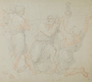 Demitrius ve İki İşçi Figürü Çalışması by Edward Francis Burney