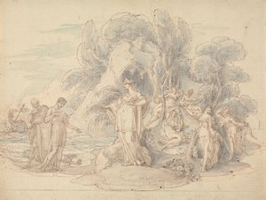 Calypso Adası'na Telemachus ve Mentor İnişi by Edward Francis Burney