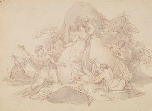 Calypso Adası'na Telemachus ve Mentor İnişi by Edward Francis Burney