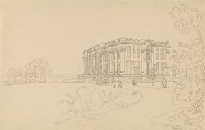 Easton Neston, Northants'ın görünümü by Edward Francis Burney