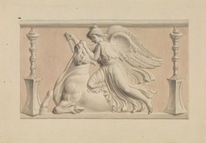 Bir Boğayı Öldüren Kanatlı Şekil by Edward Francis Burney