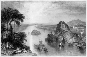Ganj Nehri üzerindeki Colgong'daki Kayalar, Hindistan, 1838