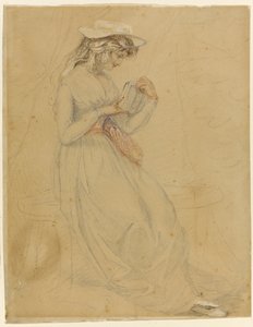 George Washington Jones için İllüstrasyon: Yalvaran Bir Noel Hediyesi, 1903 (kağıt üzerinde kömür, yıkama ve çin beyazı) by Edward Henry Potthast
