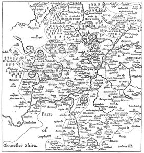 Stratford-upon-Avon ve çevresinin haritası, 1610 1885.