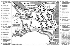 Stratford-upon-Avon, Warwickshire, 1759 1885 haritası.