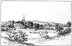 Stratford-upon-Avon, Warwickshire, güneydoğudan görüldüğü gibi, 1885.