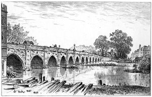 Stratford köprüsü, Stratford-upon-Avon, Warwickshire, 1885.