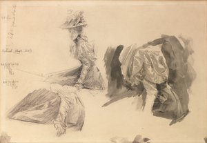Pazar Öğleden Sonra Boulters Lock için bir kadın çizimleri by Edward John Gregory