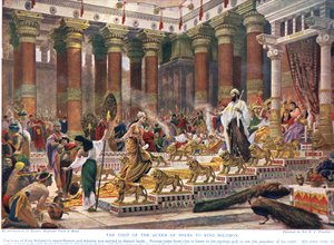 The Visit of the Queen of Sheba to King Solomon, illustration from 
