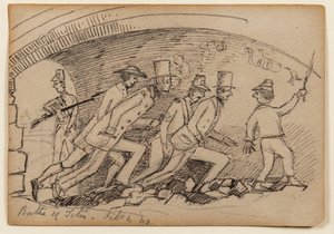 Titus Banyoları, 1840 (kağıt üzerine kurşun kalem, tükenmez kalem ve mürekkep) by Edward Lear