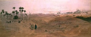 Kahire (kağıt üzerine kalem ve mürekkep ve suluboya) by Edward Lear
