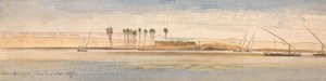 Deir Kadige, öğleden sonra 1:00, 2 Ocak 1867 by Edward Lear