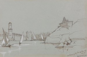Marsilya Limanı'na giriş by Edward Lear