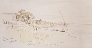 Esneh, Mısır, 1854 by Edward Lear