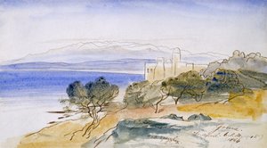 Gonia, 1864 (kağıt üzerinde kalem & mürekkep ve wc) by Edward Lear