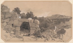 İşaretlerin Yanındaki Manzara by Edward Lear