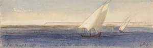 Nesle Sheikh Hassan yakınlarında, güneye bakış by Edward Lear