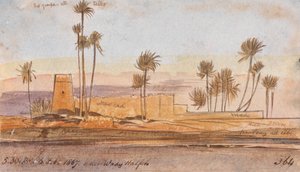 Wady Halfeh yakınında by Edward Lear