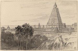 Tanjore, Hindistan, 18841885. by Edward Lear