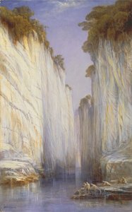 Mermer Kayalar - Nerbudda Jubbolpore, 1882. by Edward Lear