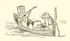 Baykuş ve Kedi (gravür) by Edward Lear