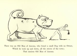 There was an Old Man of Ancona, who found a small Dog with no Owner  by Edward Lear