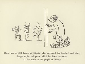 Beş yüz doksan büyük elma ve armut satın alan Yaşlı bir Minety Kişisi vardı. by Edward Lear