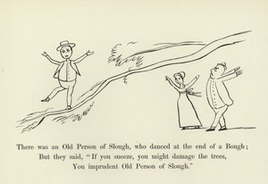 Dalın sonunda dans eden Yaşlı bir Slough Kişisi vardı. by Edward Lear