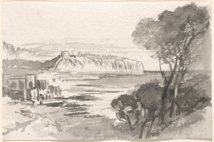 Bir körfez manzarası (Monako) by Edward Lear