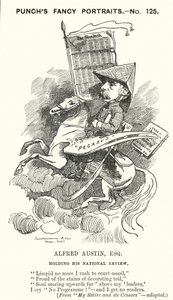 Punch karikatür: Alfred Austin, İngiliz şair ve National Review editörü (gravür) by Edward Linley (after) Sambourne