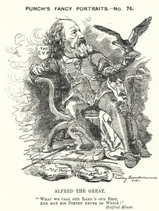 Yumruk karikatürü: Alfred, Lord Tennyson, İngiliz şair (gravür) by Edward Linley (after) Sambourne
