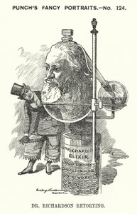 Yumruk karikatürü: Benjamin Ward Richardson, İngiliz doktor (gravür) by Edward Linley (after) Sambourne
