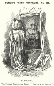 Punch karikatür: Charles Gounod, Fransız besteci (gravür) by Edward Linley (after) Sambourne