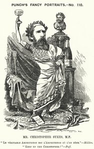 Yumruk karikatür: Christopher Sykes, İngiliz Muhafazakar politikacı (gravür) by Edward Linley (after) Sambourne