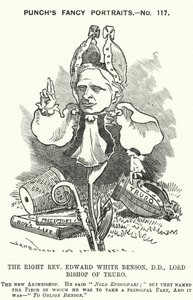 Yumruk karikatürü: Edward White Benson, İngiliz piskoposu (gravür) by Edward Linley (after) Sambourne