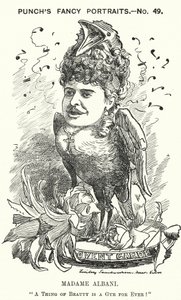 Yumruk karikatürü: Emma Albani, Kanadalı opera sanatçısı (gravür) by Edward Linley (after) Sambourne