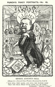 Yumruk karikatür: George Augustus Sala, İngiliz yazar ve gazeteci (gravür) by Edward Linley (after) Sambourne