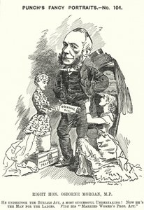 Yumruk karikatür: George Osborne Morgan, Galli avukat ve Liberal politikacı (gravür) by Edward Linley (after) Sambourne