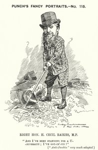 Yumruk karikatür: Henry Cecil Raikes, İngiliz Muhafazakar politikacı (gravür) by Edward Linley (after) Sambourne