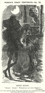 Yumruk karikatür: Henry Irving, İngiliz aktör (gravür) by Edward Linley (after) Sambourne