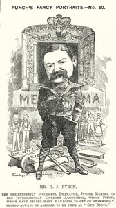 Yumruk karikatür: Henry James Byron, İngiliz oyun yazarı (gravür) by Edward Linley (after) Sambourne