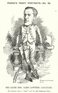 Yumruk karikatür: James Lowther, İngiliz Muhafazakar politikacı ve sporcu (gravür) by Edward Linley (after) Sambourne
