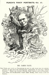 Yumruk karikatür: James Payn, İngiliz romancı (gravür) by Edward Linley (after) Sambourne