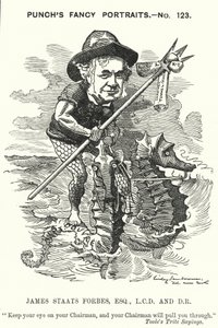 Yumruk karikatürü: James Staats Forbes, İskoç demiryolu mühendisi ve yöneticisi (gravür) by Edward Linley (after) Sambourne