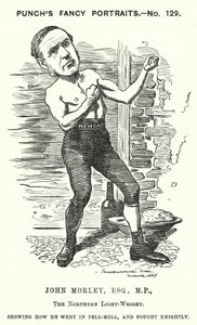 Yumruk karikatür: John Morley, İngiliz Liberal politikacı (gravür) by Edward Linley (after) Sambourne