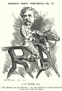 Yumruk karikatürü: Joseph Edgar Boehm, İngiliz heykeltıraş (gravür) by Edward Linley (after) Sambourne